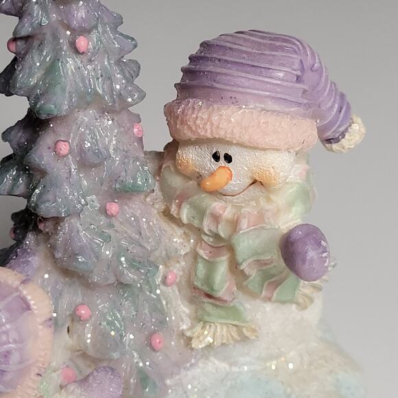 HOME INTERIORS Snowman Gifts Around Tree Figurine 4x3 inches - Picture 9 of 9